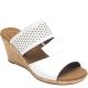 Rockport Women's Rockport Briah 2 Band Wedge Sandals White Leather 7.5 W Affordable Designer Brands