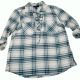 Style Co Women's  Lace-Up Blue  Plaid Top Latticework Medium  MSRP 54.5 Affordable Designer brands