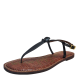 Sam Edelman Womens Gigi Slingback Thong Sandal Black Patent 6M Affordable Designer Brands