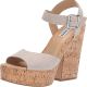 Steve Madden Women's Jess Cork Platform Bone Brown Synthetic Sandals 8M from Affordable Designer Brands