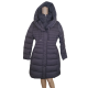 Tahari Womens Petite Mia Bibbed Hooded Down Puffer Coat Dark Slate Grey Large from Affordable Designer Brands